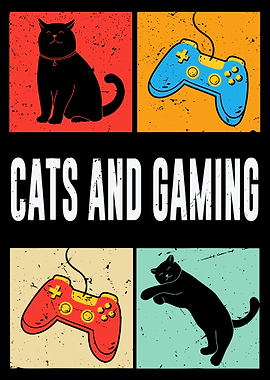 Cats and Gaming Retro Design