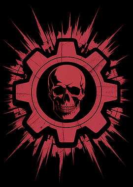 Skull in Gear Graphic
