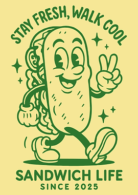 Sandwich Life Cartoon Character