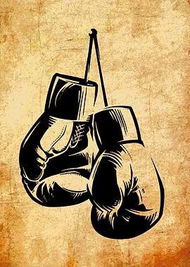 Vintage Boxing Gloves Illustration