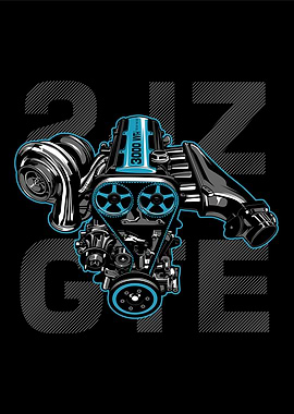 2JZ-GTE Engine Illustration
