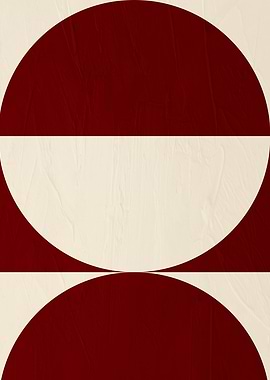 Abstract Circles in Red and Beige