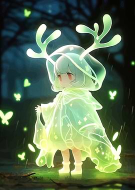 Glowing Forest Spirit Girl