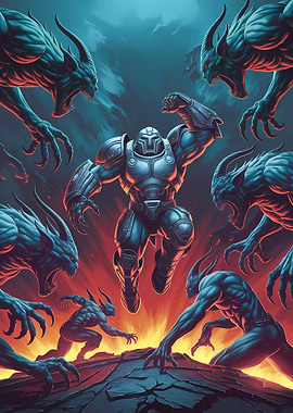 Armored Hero vs. Demonic Horde