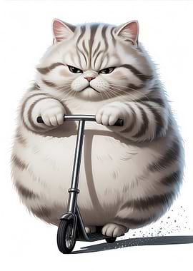 Grumpy Cat on Scooter