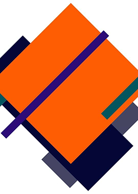 Abstract Geometric Shapes on White