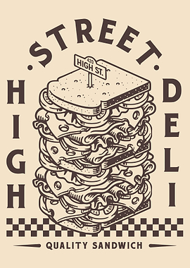 High Street Deli Sandwich Illustration