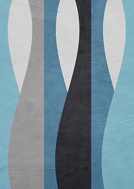 Abstract Wavy Color Block Pattern