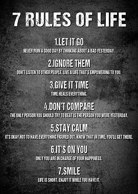 7 Rules of Life Inspirational Poster