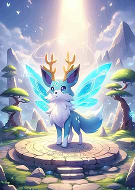 Magical Deer-Fox Creature Wings