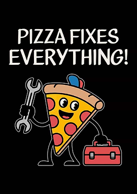 Pizza Fixes Everything Cartoon
