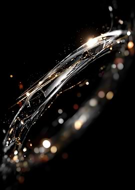 Abstract Glass with Golden Light