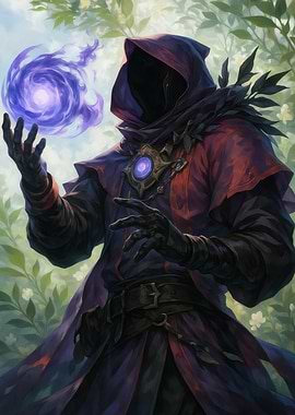 Hooded Figure with Magic Orb