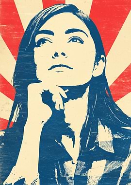 Patriotic Woman Portrait Art