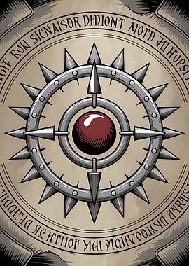 Spiked Circle with Red Orb