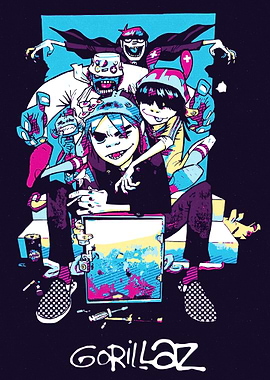 Gorillaz Band Illustration