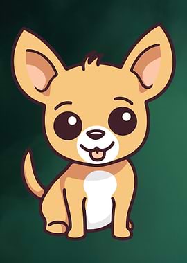 Cute Chihuahua Puppy – Adorable Cartoon Dog Illustration for Pet Lovers