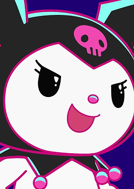 Kuromi close-up cartoon illustration