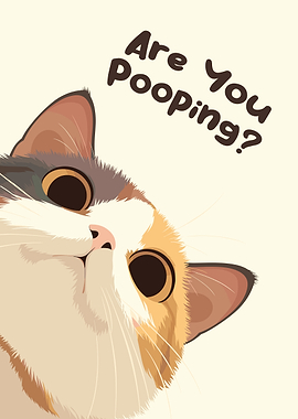 Funny Cat 'Are You Pooping?'