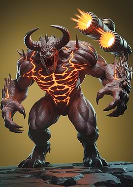 Cybernetic Demon with Shoulder Cannons