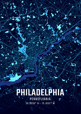 Philadelphia Midnight City Map