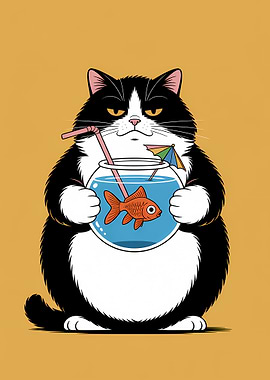 Grumpy Cat with Goldfish Cocktail