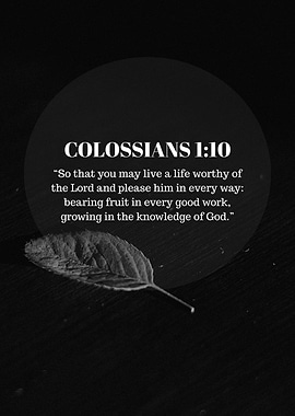 Colossians 1:10 Scripture and Leaf