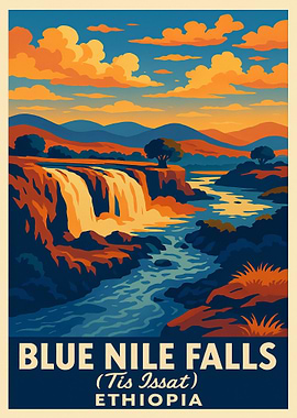 Blue Nile Falls, Ethiopia Travel Poster