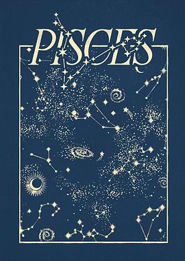 Pisces Zodiac Constellation Art Print