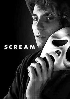 Scream Movie Poster Black and White