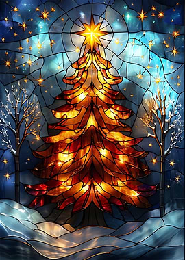 Stained Glass Christmas Tree