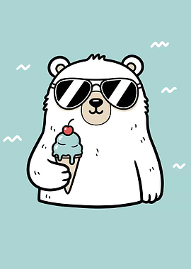 Cool Bear with Ice Cream