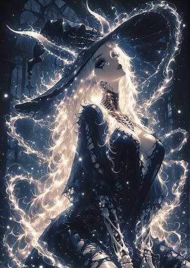 Ethereal Witch with Glowing Magic