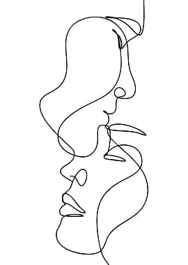 Continuous Line Drawing of Couple