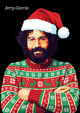 Jerry Garcia Christmas Pop art