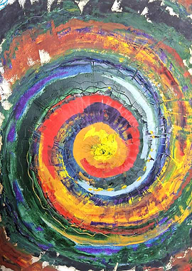 Colorful Abstract Spiral Painting