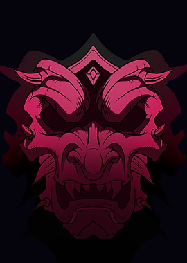 Red Oni Mask Illustration