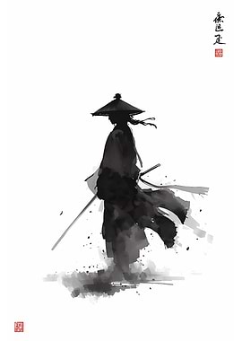 Samurai Ink Wash Painting