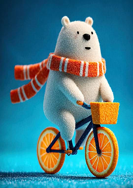 Polar Bear on Citrus Bike