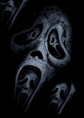 Ghostface Mask Horror Art
