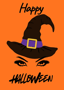 Happy Halloween Witch Hat Eyes