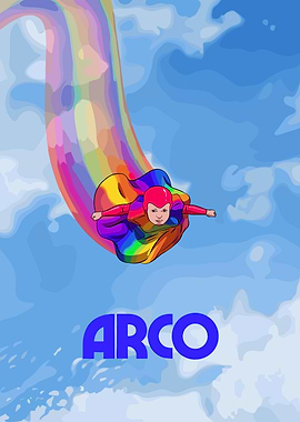 Rainbow Skydiver with ARCO Text