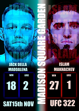 UFC 322 Fight Poster: Della Maddalena vs. Makhachev