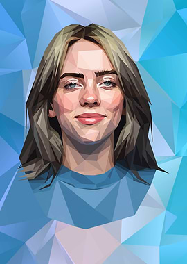 Billie Eilish Polygon Portrait