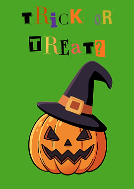 Halloween Pumpkin with Witch Hat