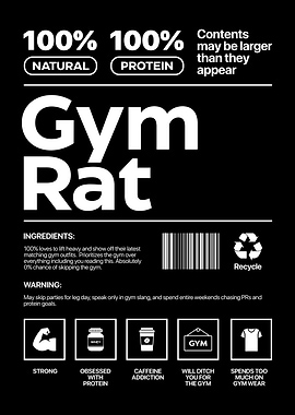 Gym Rat Mode – Funny Fitness Poster for Gym Lovers