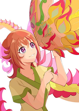 Anime Girl with Dragon