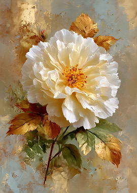 White Peony Painting