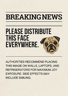 Breaking News: Distribute This Pug Face
