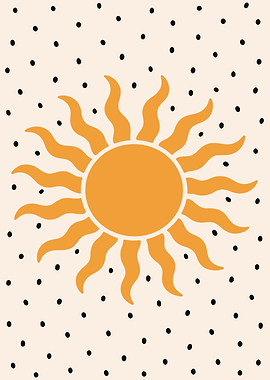 Retro Sun with Polka Dots